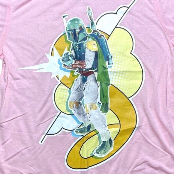 STAR WARS BOBA FETT T Shirt Short Sleeve Juniors Teen Girls Size XL - Picture 2 of 5